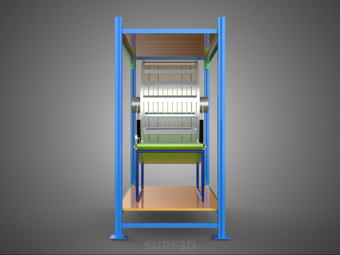 ROTERENDE HYDROPONIC PLANTENBOERDERIJ KOOI MODULAIR FRAME PLANKBAK 3D Model
