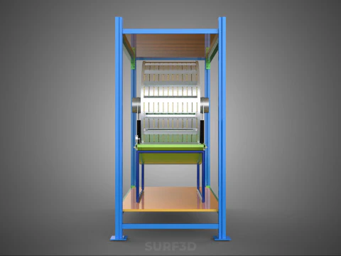 ROTARY HYDROPONIC PLANT FARM CAGE MODULAR FRAME SHELF RACK TRAY 3D Model