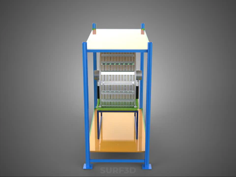 ROTARY HYDROPONIC PLANT FARM CAGE MODULAR FRAME SHELF RACK TRAY 3D Model