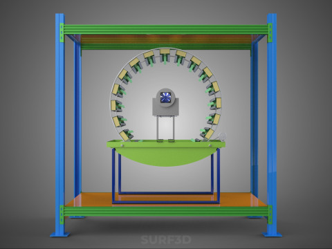 ROTERENDE HYDROPONIC PLANTENBOERDERIJ KOOI MODULAIR FRAME PLANKBAK 3D Model