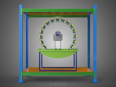 ROTARY HYDROPONIC PLANT FARM CAGE MODULAR FRAME SHELF RACK TRAY 3D Model