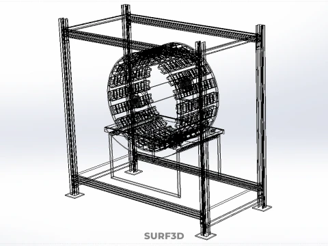 ROTARY HYDROPONIC PLANT FARM CAGE MODULAR FRAME SHELF RACK TRAY 3D Model
