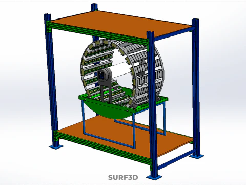 ROTARY HYDROPONIC PLANT FARM CAGE MODULAR FRAME SHELF RACK TRAY 3D Model