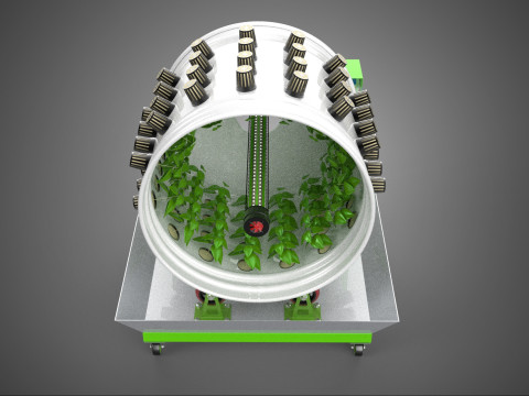 ROTARY HYDROPONIC RADIAL SPIN GARDENING PLANT FARM SYSTEM WHEEL 3D Model