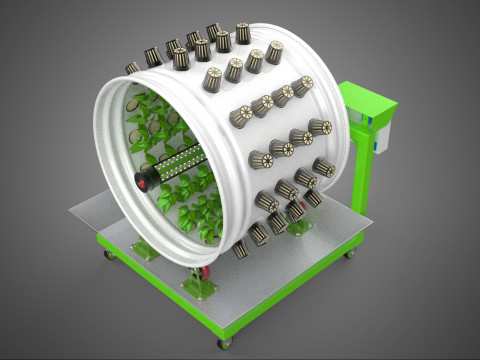 ROTARY HYDROPONIC RADIAL SPIN GARDENING PLANT FARM SYSTEM WHEEL 3D Model