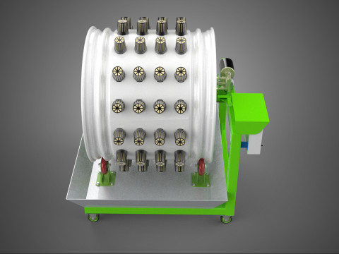 ROTARY HYDROPONIC RADIAL SPIN GARDENING PLANT FARM SYSTEM WHEEL 3D Model