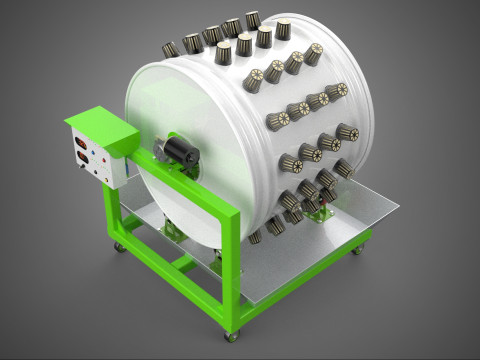 ROTARY HYDROPONIC RADIAL SPIN GARDENING PLANT FARM SYSTEM WHEEL 3D Model