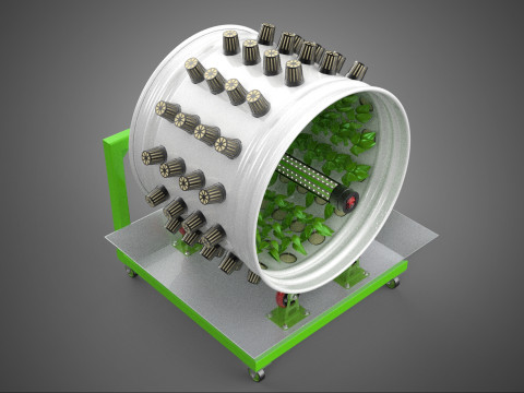 ROTARY HYDROPONIC RADIAL SPIN GARDENING PLANT FARM SYSTEM WHEEL 3D Model