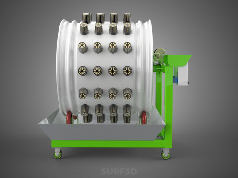 ROTARY HYDROPONIC RADIAL SPIN GARDENING PLANT FARM SYSTEM WHEEL 3D Model