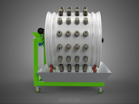 ROTARY HYDROPONIC RADIAL SPIN GARDENING PLANT FARM SYSTEM WHEEL 3D Model