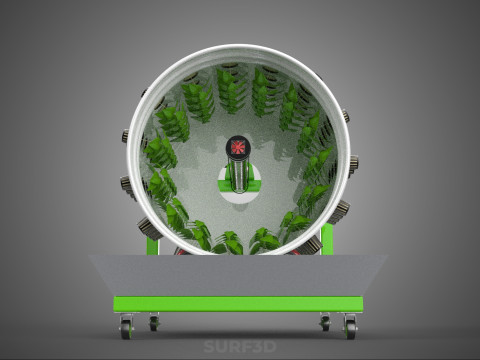 ROTARY HYDROPONIC RADIAL SPIN GARDENING PLANT FARM SYSTEM WHEEL 3D Model