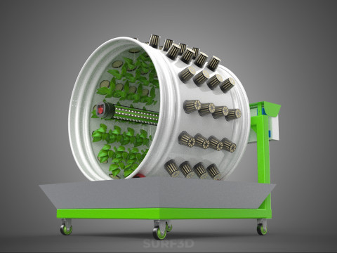 ROTARY HYDROPONIC RADIAL SPIN GARDENING PLANT FARM SYSTEM WHEEL 3D Model