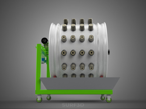 ROTARY HYDROPONIC RADIAL SPIN GARDENING PLANT FARM SYSTEM WHEEL 3D Model