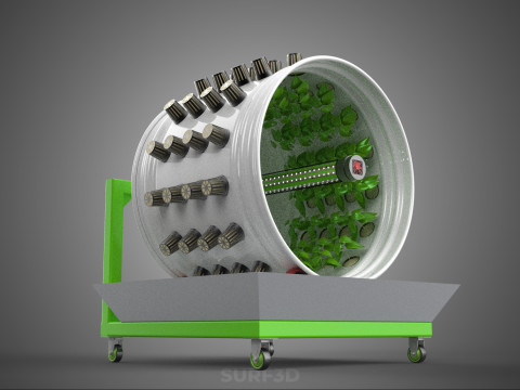 ROTARY HYDROPONIC RADIAL SPIN GARDENING PLANT FARM SYSTEM WHEEL 3D Model