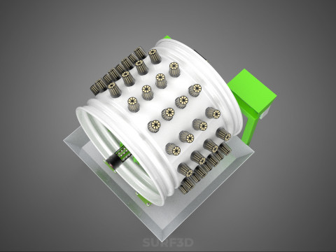 ROTARY HYDROPONIC RADIAL SPIN GARDENING PLANT FARM SYSTEM WHEEL 3D Model