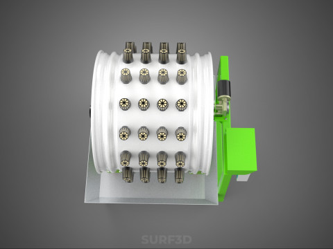 ROTARY HYDROPONIC RADIAL SPIN GARDENING PLANT FARM SYSTEM WHEEL 3D Model