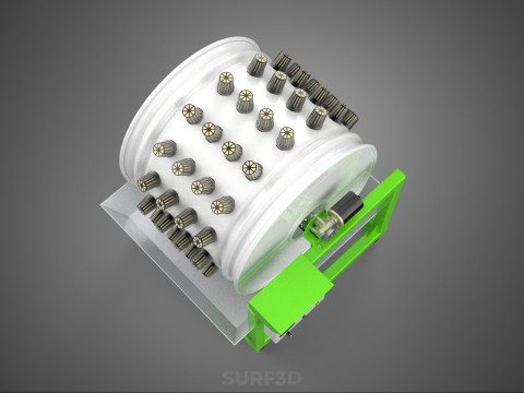 ROTARY HYDROPONIC RADIAL SPIN GARDENING PLANT FARM SYSTEM WHEEL 3D Model