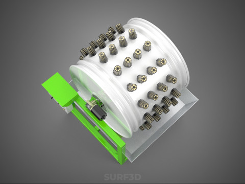 ROTARY HYDROPONIC RADIAL SPIN GARDENING PLANT FARM SYSTEM WHEEL 3D Model