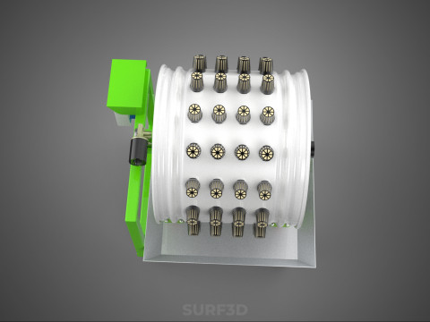 ROTARY HYDROPONIC RADIAL SPIN GARDENING PLANT FARM SYSTEM WHEEL 3D Model