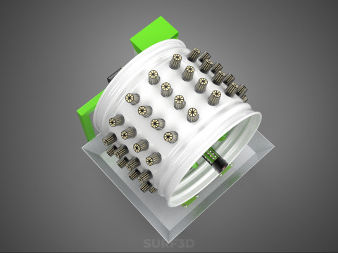ROTARY HYDROPONIC RADIAL SPIN GARDENING PLANT FARM SYSTEM WHEEL 3D Model