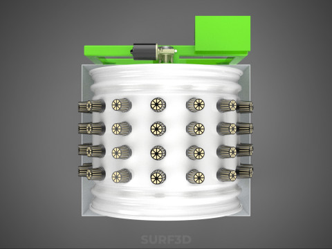 ROTARY HYDROPONIC RADIAL SPIN GARDENING PLANT FARM SYSTEM WHEEL 3D Model