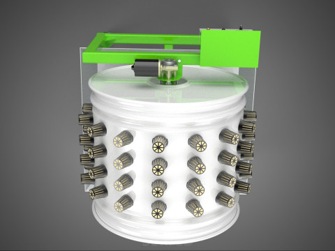 ROTARY HYDROPONIC RADIAL SPIN GARDENING PLANT FARM SYSTEM WHEEL 3D Model