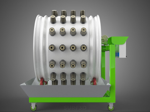 ROTARY HYDROPONIC RADIAL SPIN GARDENING PLANT FARM SYSTEM WHEEL 3D Model