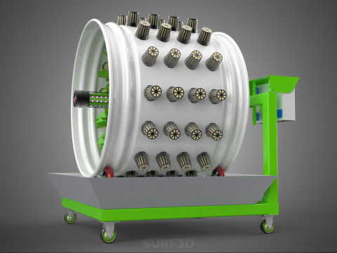 ROTARY HYDROPONIC RADIAL SPIN GARDENING PLANT FARM SYSTEM WHEEL 3D Model