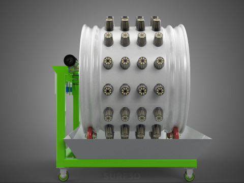 ROTARY HYDROPONIC RADIAL SPIN GARDENING PLANT FARM SYSTEM WHEEL 3D Model