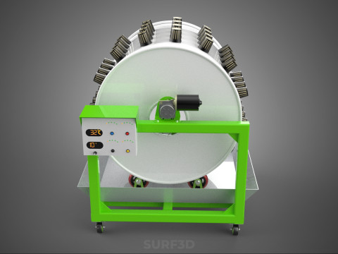 ROTARY HYDROPONIC RADIAL SPIN GARDENING PLANT FARM SYSTEM WHEEL 3D Model