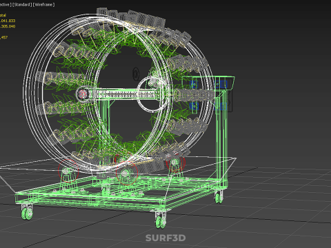 ROTARY HYDROPONIC RADIAL SPIN GARDENING PLANT FARM SYSTEM WHEEL 3D Model