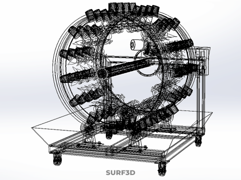 ROTARY HYDROPONIC RADIAL SPIN GARDENING PLANT FARM SYSTEM WHEEL 3D Model