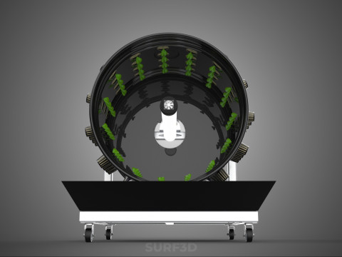 CIRCULAR SPIN ROTARY HYDROPONIC GARDEN PLANT FARM SYSTEM WHEEL 3D 模型