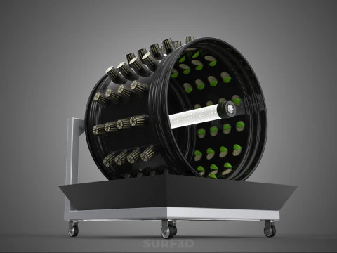 CIRCULAR SPIN ROTARY HYDROPONIC GARDEN PLANT FARM SYSTEM WHEEL 3D Model