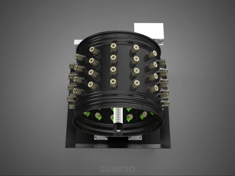 CIRCULAR SPIN ROTARY HYDROPONIC GARDEN PLANT FARM SYSTEM WHEEL 3D Model