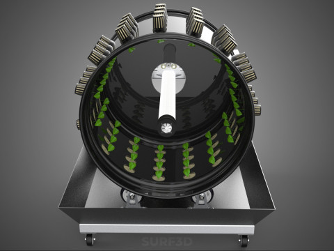 CIRCULAR SPIN ROTARY HYDROPONIC GARDEN PLANT FARM SYSTEM WHEEL 3D 模型