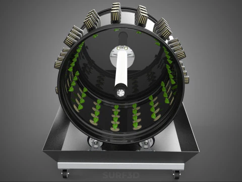 CIRCULAR SPIN ROTARY HYDROPONIC GARDEN PLANT FARM SYSTEM WHEEL 3D Model