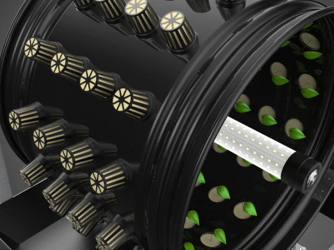 CIRCULAR SPIN ROTARY HYDROPONIC GARDEN PLANT FARM SYSTEM WHEEL 3D Model