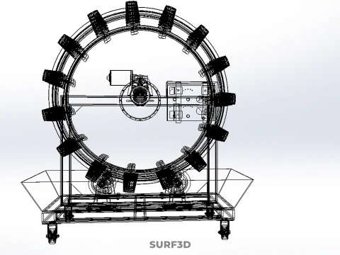 CIRCULAR SPIN ROTARY HYDROPONIC GARDEN PLANT FARM SYSTEM WHEEL 3D Model
