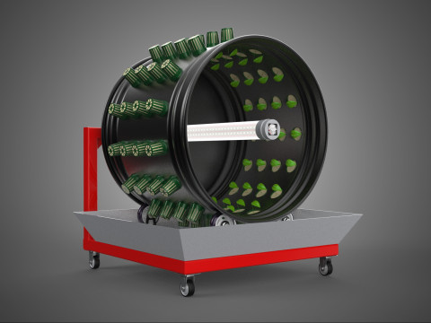 GARDEN ROTARY HYDROPONIC SPIN PLANT GROW FARM CYLINDER SYSTEM UP 3D Модель