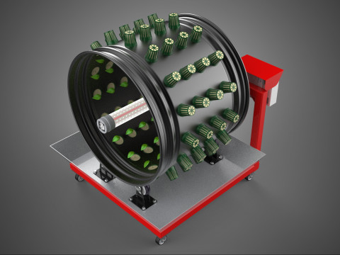 GARDEN ROTARY HYDROPONIC SPIN PLANT GROW FARM CYLINDER SYSTEM UP Modèle 3D