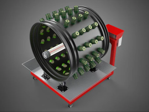 GARDEN ROTARY HYDROPONIC SPIN PLANT GROW FARM CYLINDER SYSTEM UP 3D Model