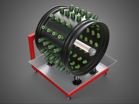 GARDEN ROTARY HYDROPONIC SPIN PLANT GROW FARM CYLINDER SYSTEM UP Modèle 3D