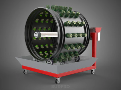 GARDEN ROTARY HYDROPONIC SPIN PLANT GROW FARM CYLINDER SYSTEM UP 3D Model