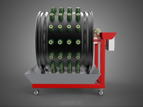 GARDEN ROTARY HYDROPONIC SPIN PLANT GROW FARM CYLINDER SYSTEM UP Modèle 3D