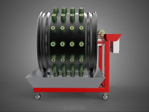 GARDEN ROTARY HYDROPONIC SPIN PLANT GROW FARM CYLINDER SYSTEM UP 3D Model