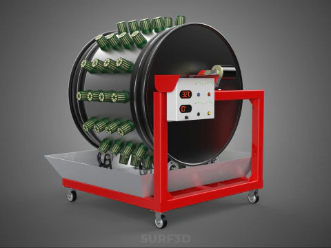 GARDEN ROTARY HYDROPONIC SPIN PLANT GROW FARM CYLINDER SYSTEM UP 3D Model