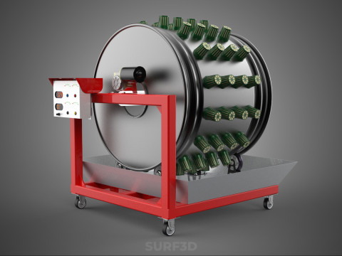 GARDEN ROTARY HYDROPONIC SPIN PLANT GROW FARM CYLINDER SYSTEM UP Modèle 3D