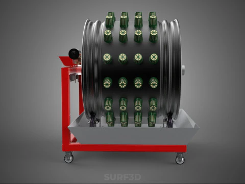 GARDEN ROTARY HYDROPONIC SPIN PLANT GROW FARM CYLINDER SYSTEM UP 3D Model