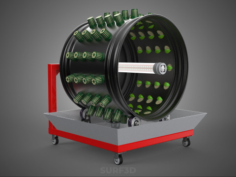 GARDEN ROTARY HYDROPONIC SPIN PLANT GROW FARM CYLINDER SYSTEM UP Modèle 3D